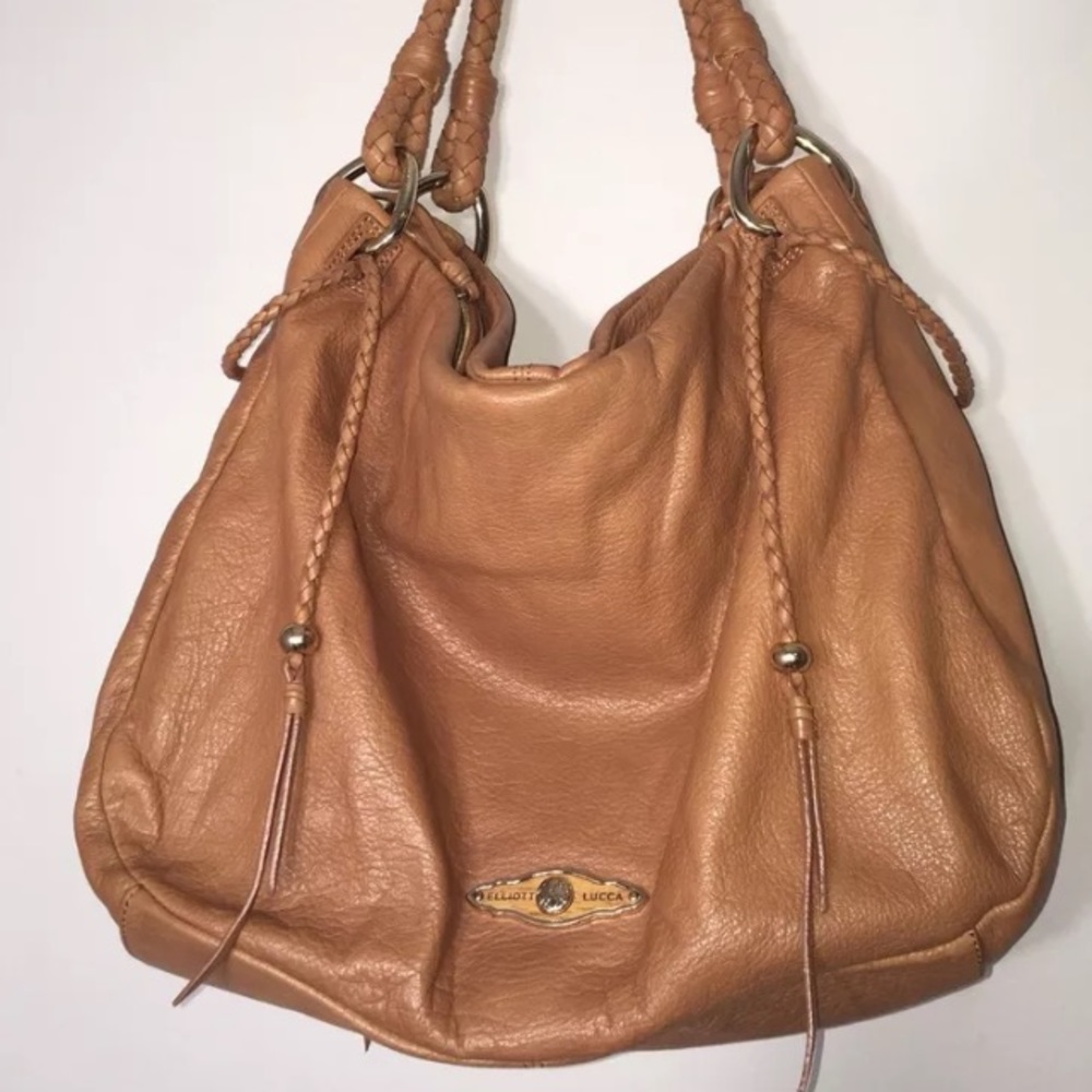 Elliott Lucca Cognac Brown Leather Shoulder Bag